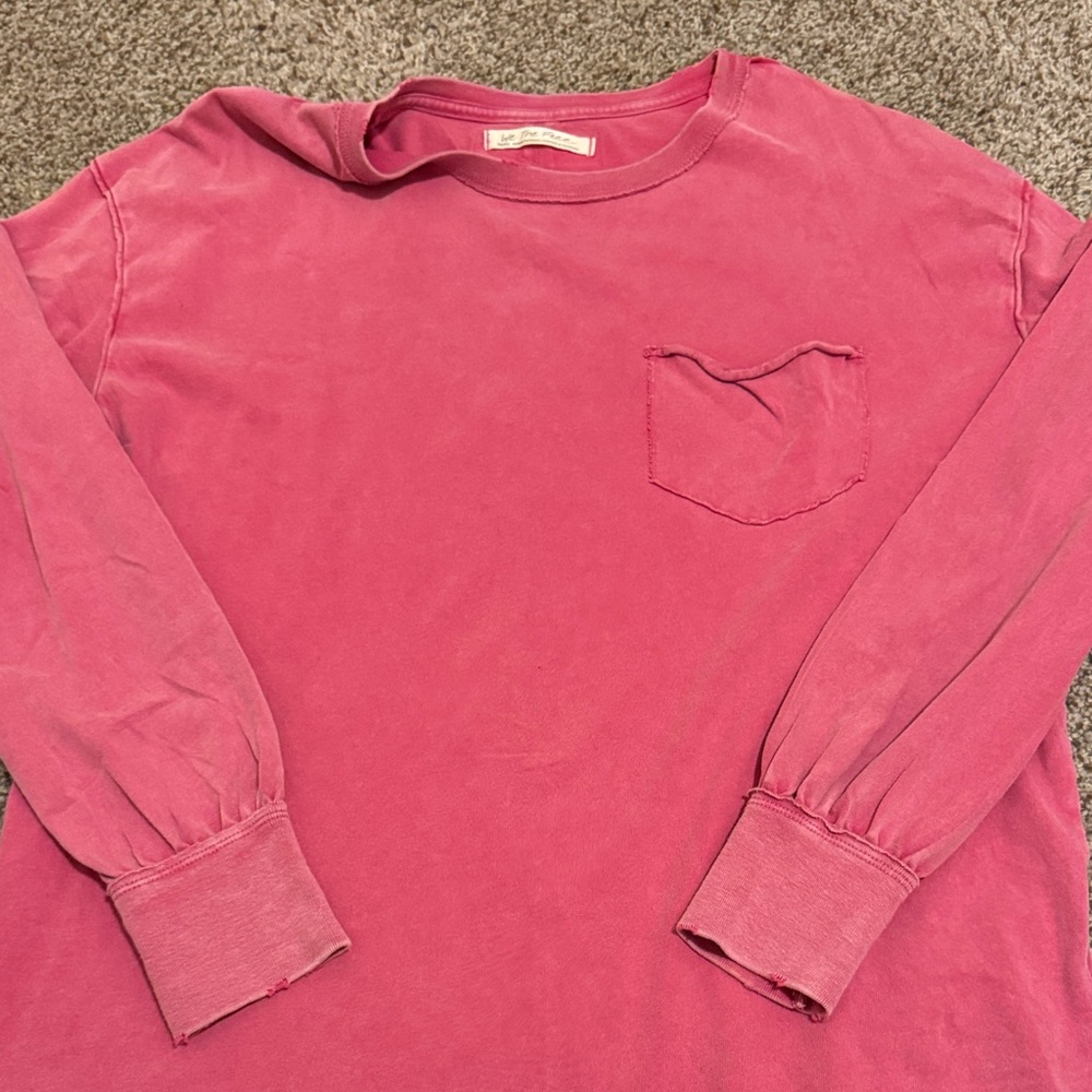 We The Free pink garment dyed tee